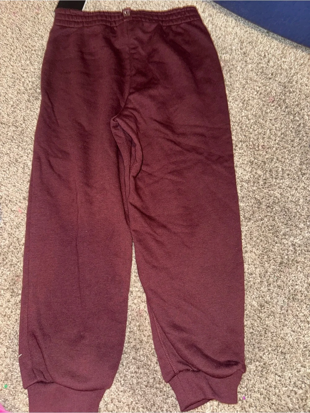 Nike Kids Maroon Joggers with Red Swoosh Accent